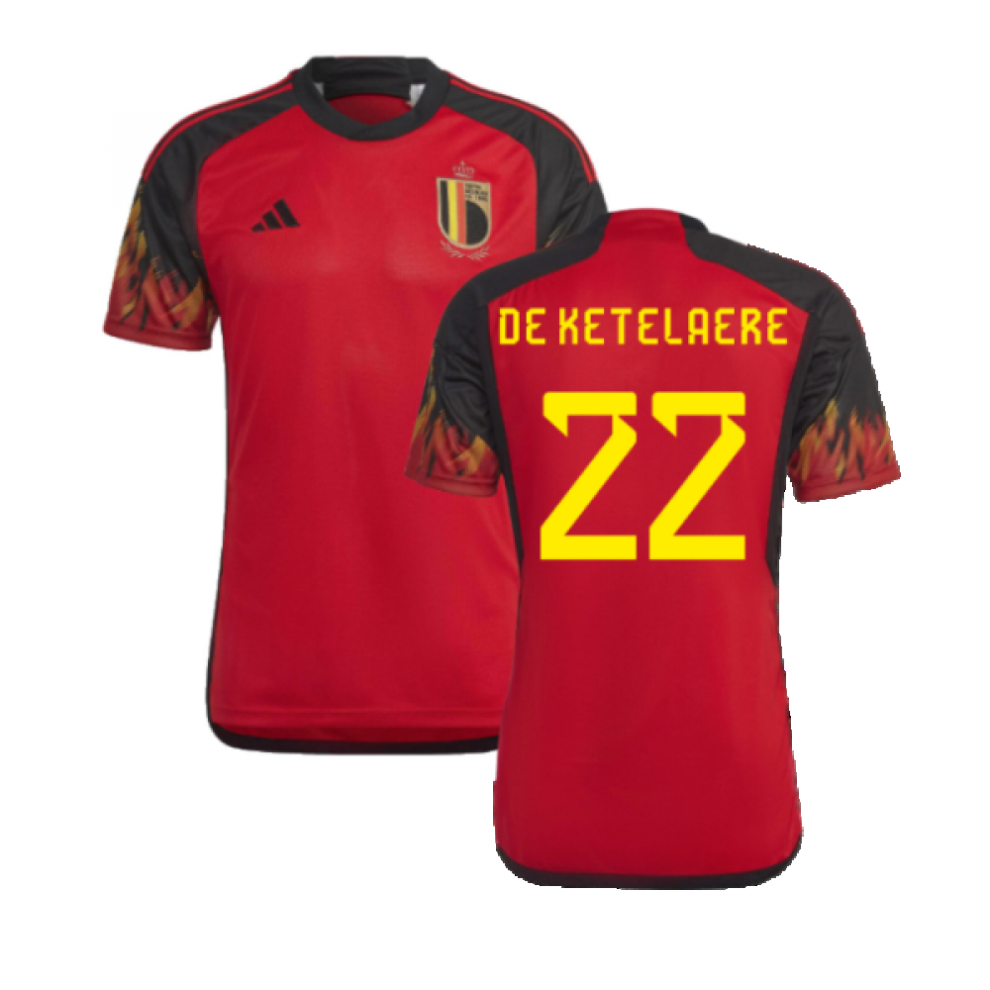 (L) 2022-2023 Belgium Home Shirt (De Ketelaere 22)