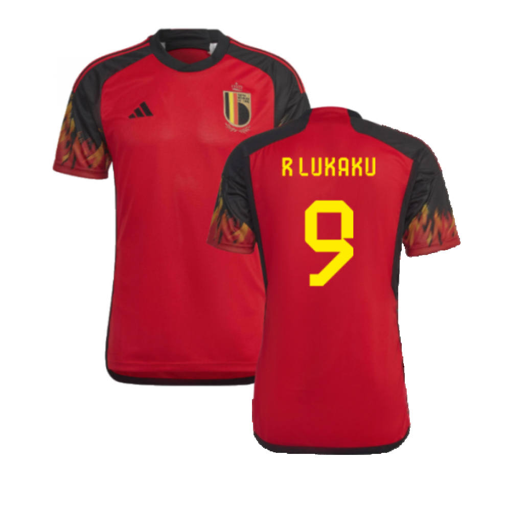 Adidas (Xs) 2022-2023 Belgium Home Shirt (R Lukaku 9)