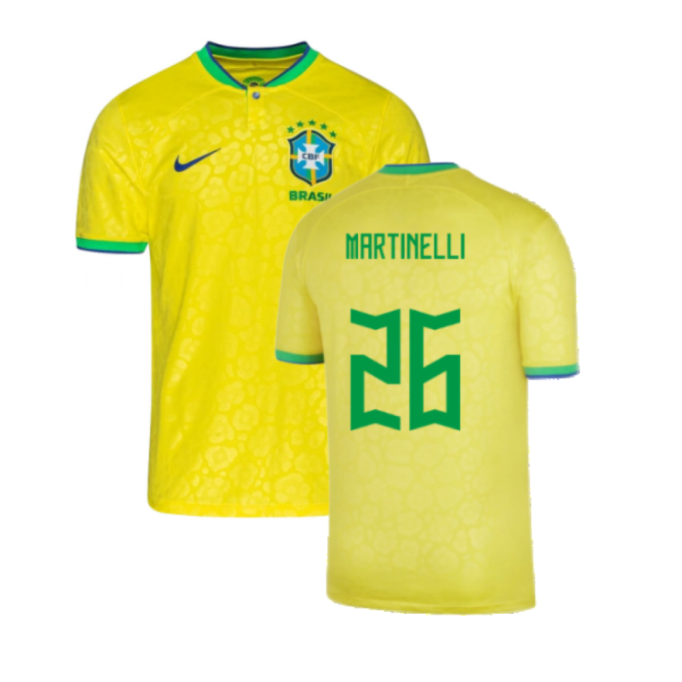 (SB) 2022-2023 Brazil Little Boys Home Shirt (Martinelli 26)