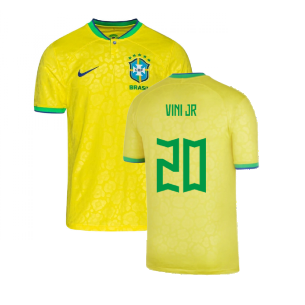 Nike (Sb) 2022-2023 Brazil Little Boys Home Shirt (Vini Jr 20)