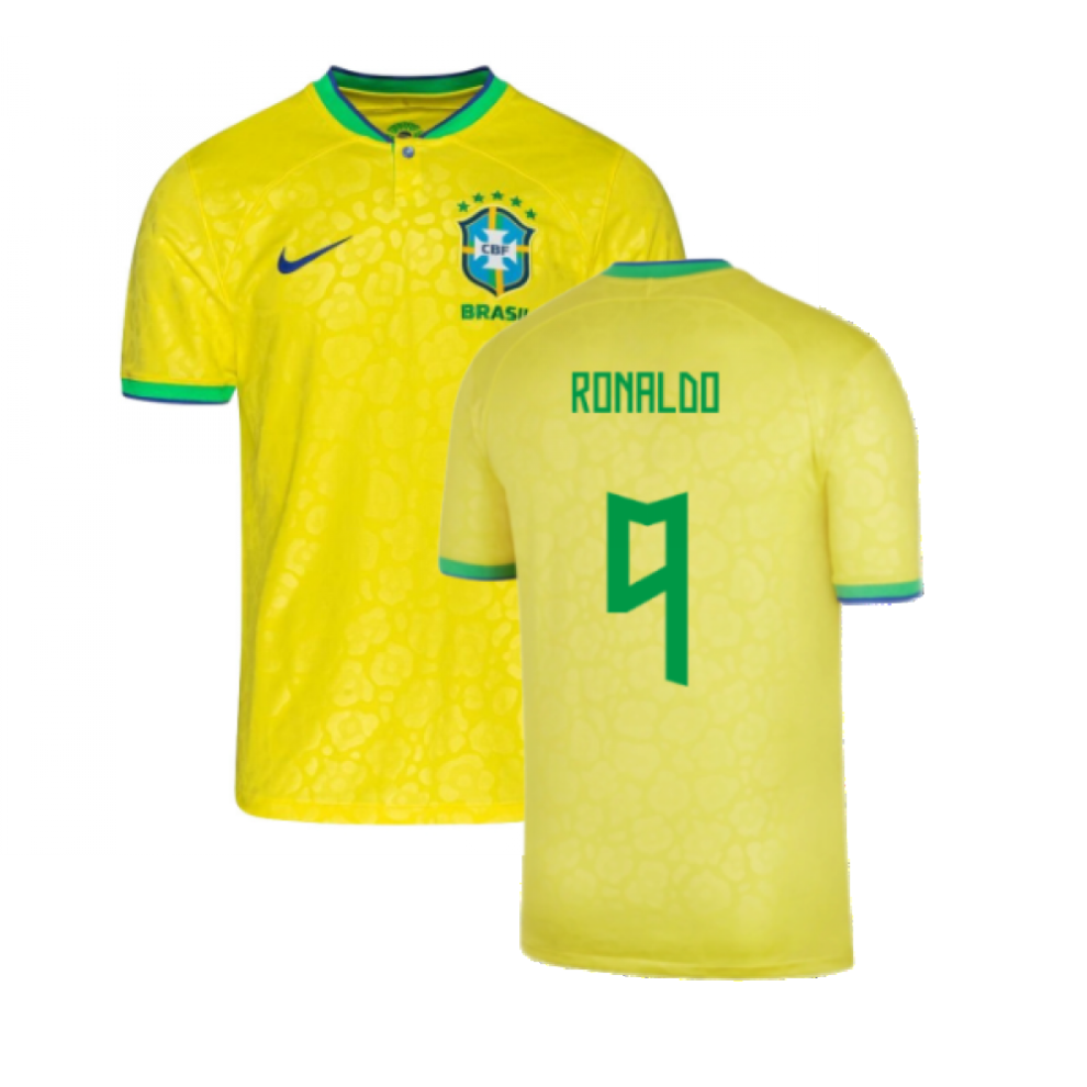 (MB) 2022-2023 Brazil Little Boys Home Shirt (Ronaldo 9)