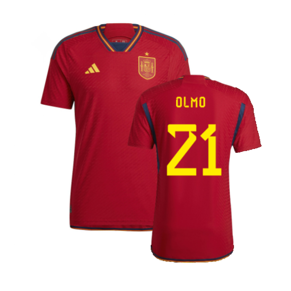 (XL) 2022-2023 Spain Authentic Home Shirt (Olmo 21)