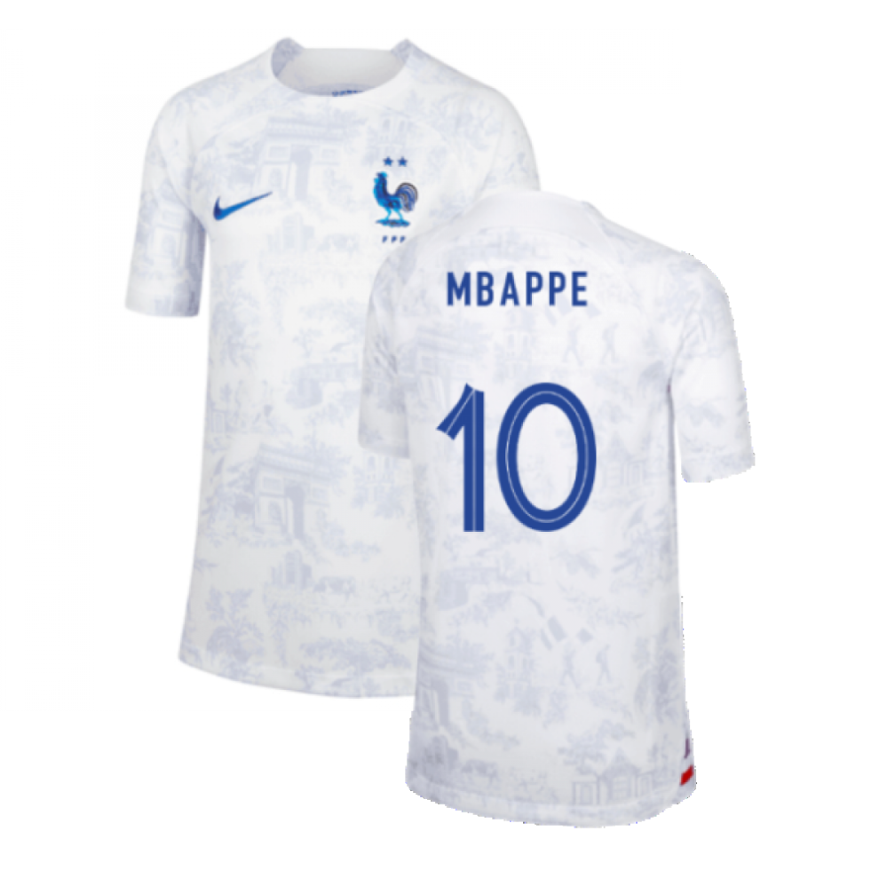 (SB) 2022-2023 France Away Shirt (Kids) (Mbappe 10)