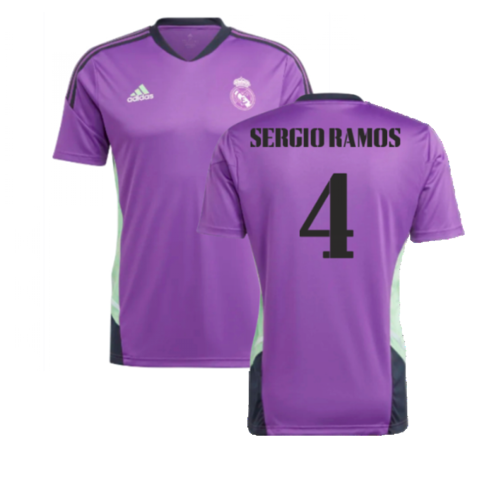 (XXL) 2022-2023 Real Madrid Condivo Training Jersey (Purple) (SERGIO RAMOS 4)