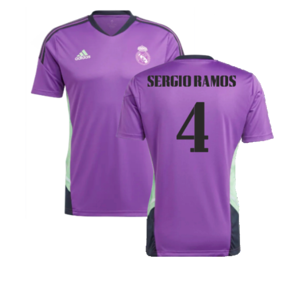 (XL) 2022-2023 Real Madrid Condivo Training Jersey (Purple) (SERGIO RAMOS 4)