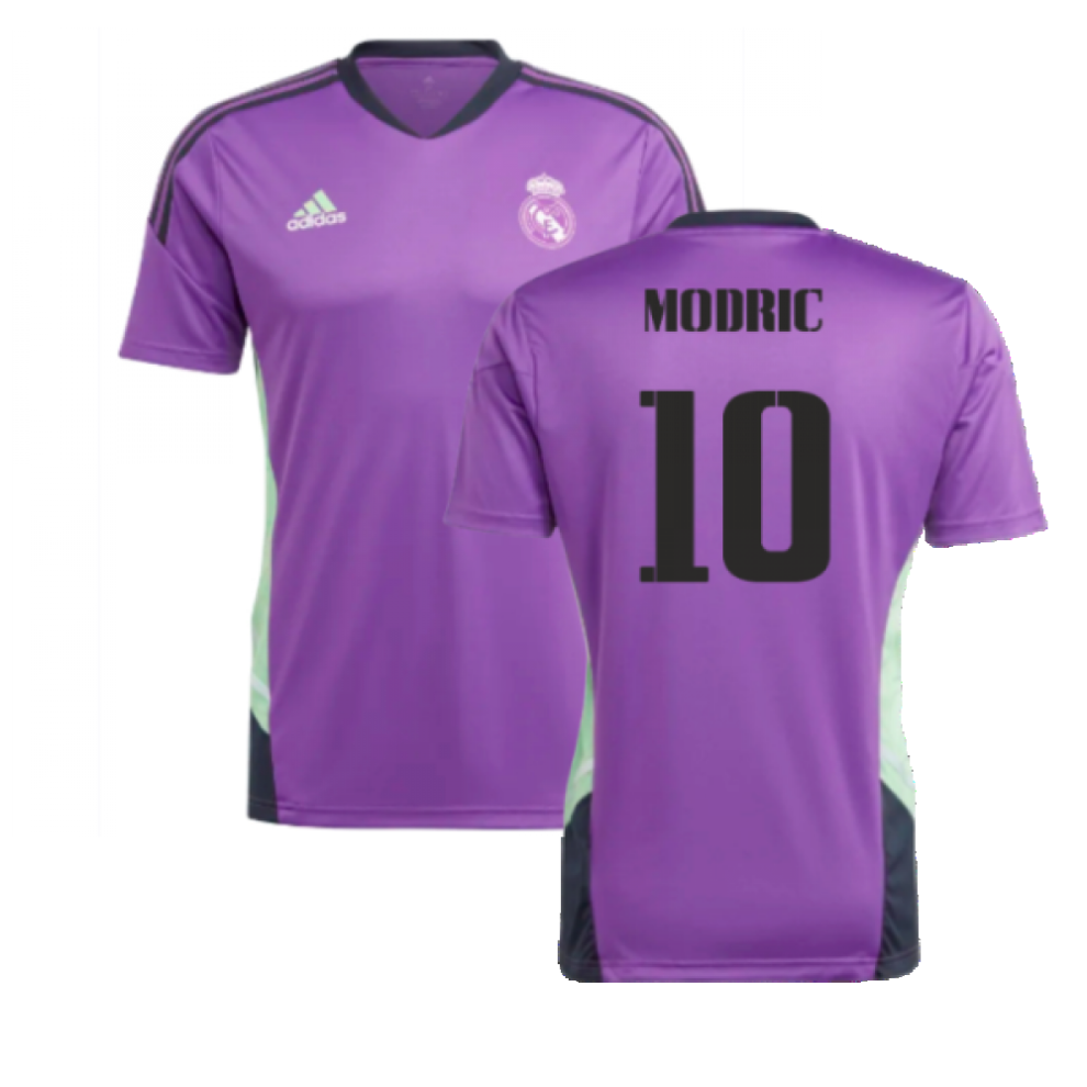 Adidas (Xxl) 2022-2023 Real Madrid Condivo Training Jersey (Purple) (Modric 10) Purple