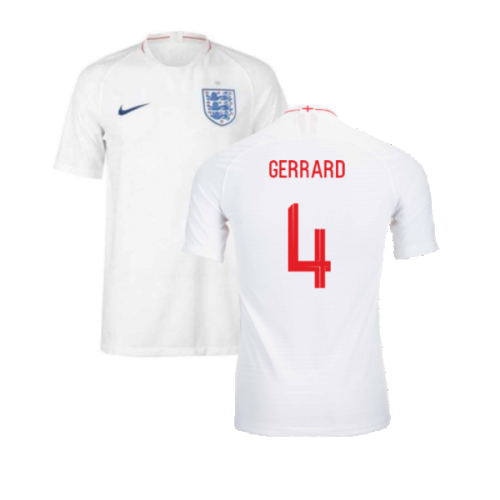 Nike (S) 2018-2019 England Authentic Home Shirt (Gerrard 4)