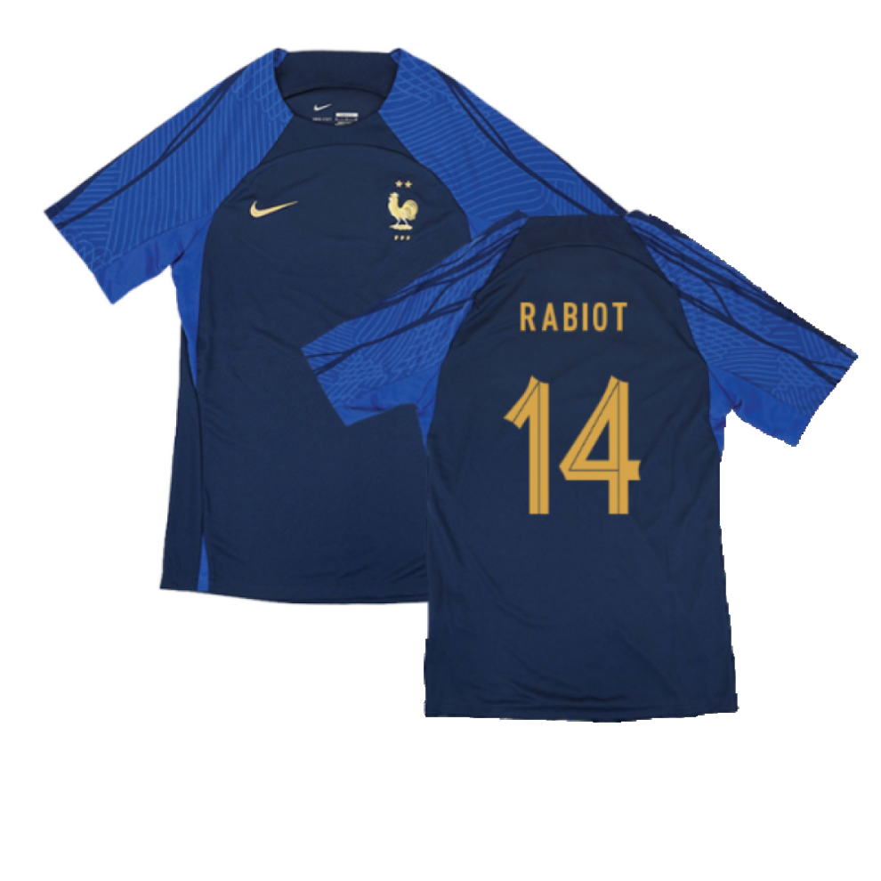 (XXL) 2022-2023 France Strike Dri-Fit Training Shirt (Navy) (Rabiot 14)