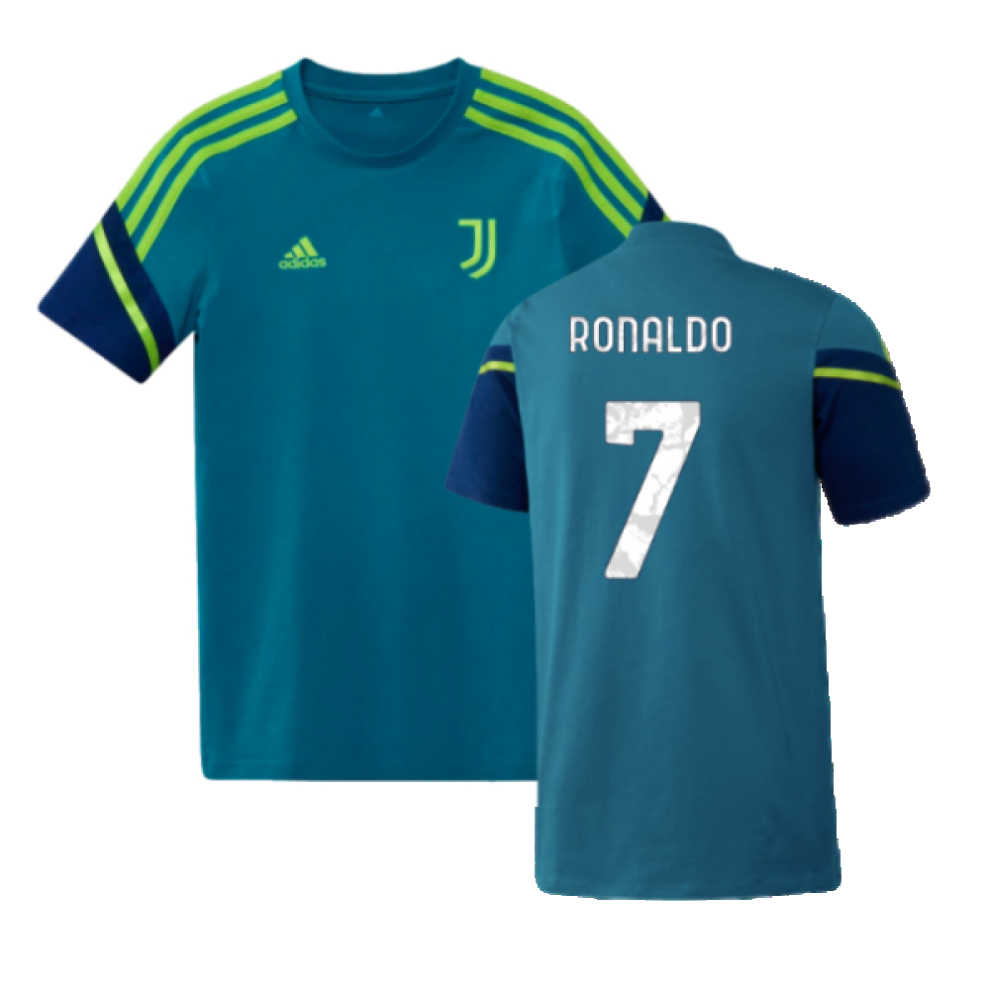 (SB) 2022-2023 Juventus Training Shirt (Active Teal) - Kids (RONALDO 7)