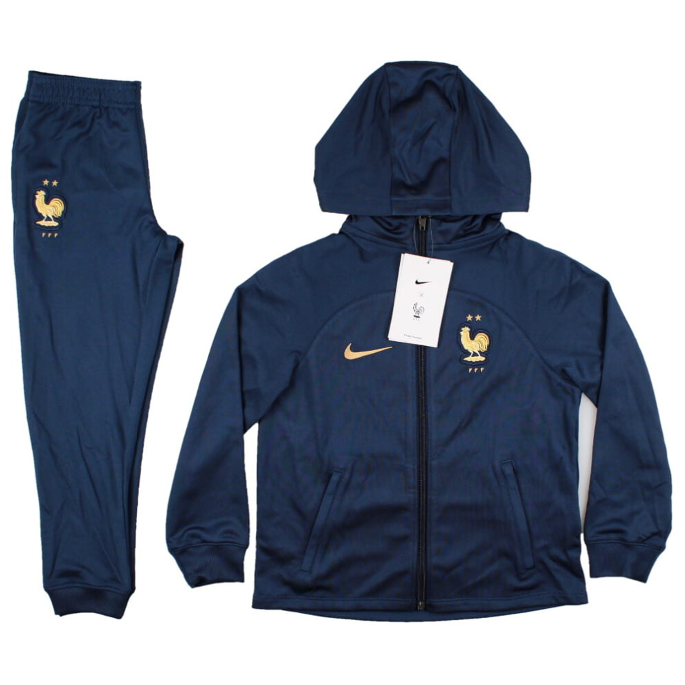(XLB) 2022-2023 France Dri-Fit Hooded Football Tracksuit (Kids)