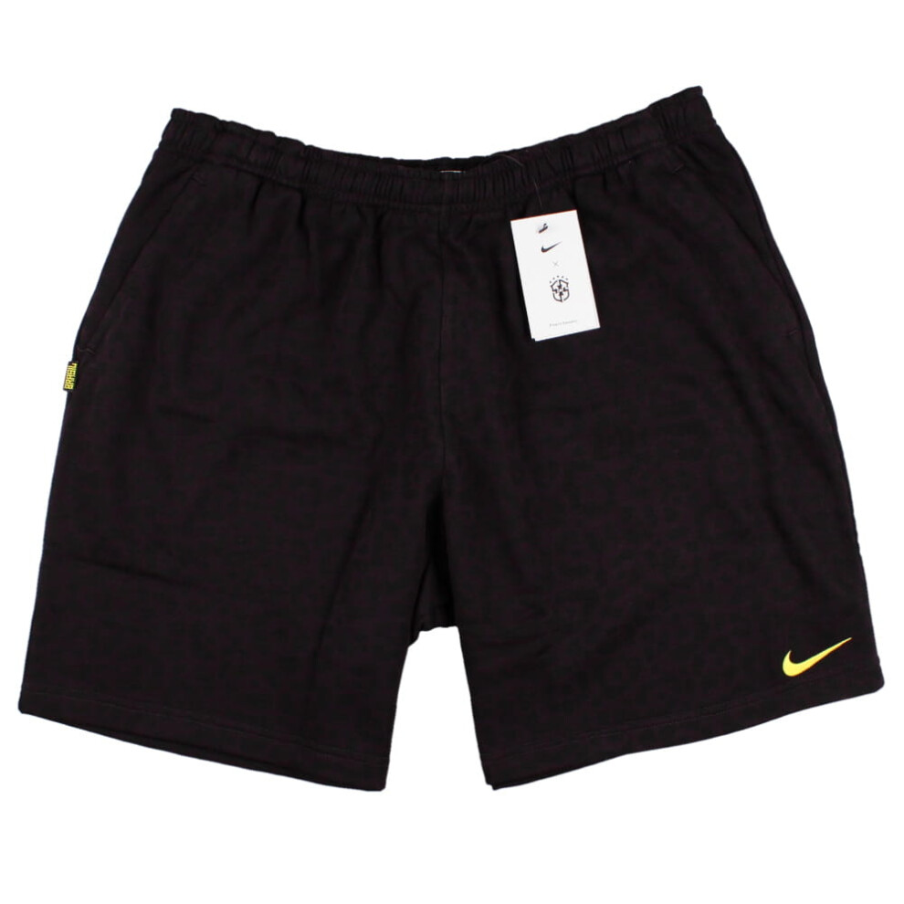 (XL) 2022-2023 Brazil Fleece Graphic Football Shorts (Ash)