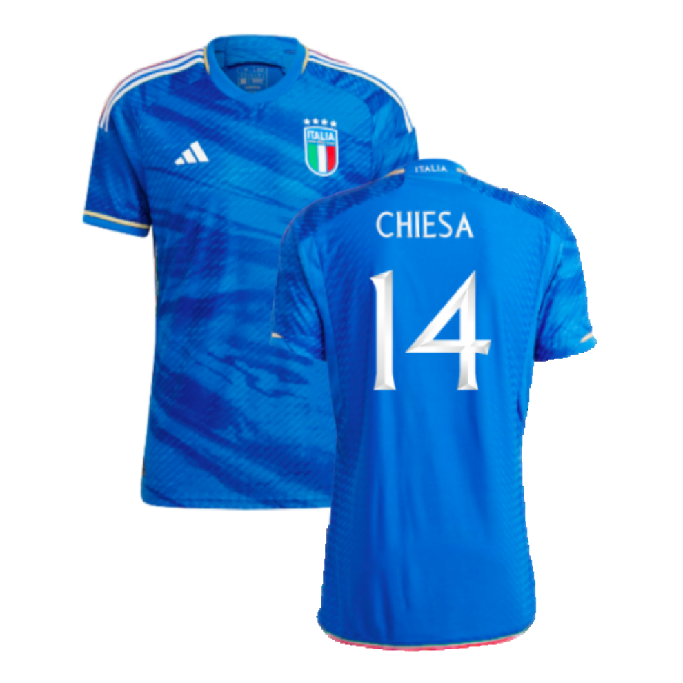 (XXL) 2023-2024 Italy Authentic Home Shirt (CHIESA 14)