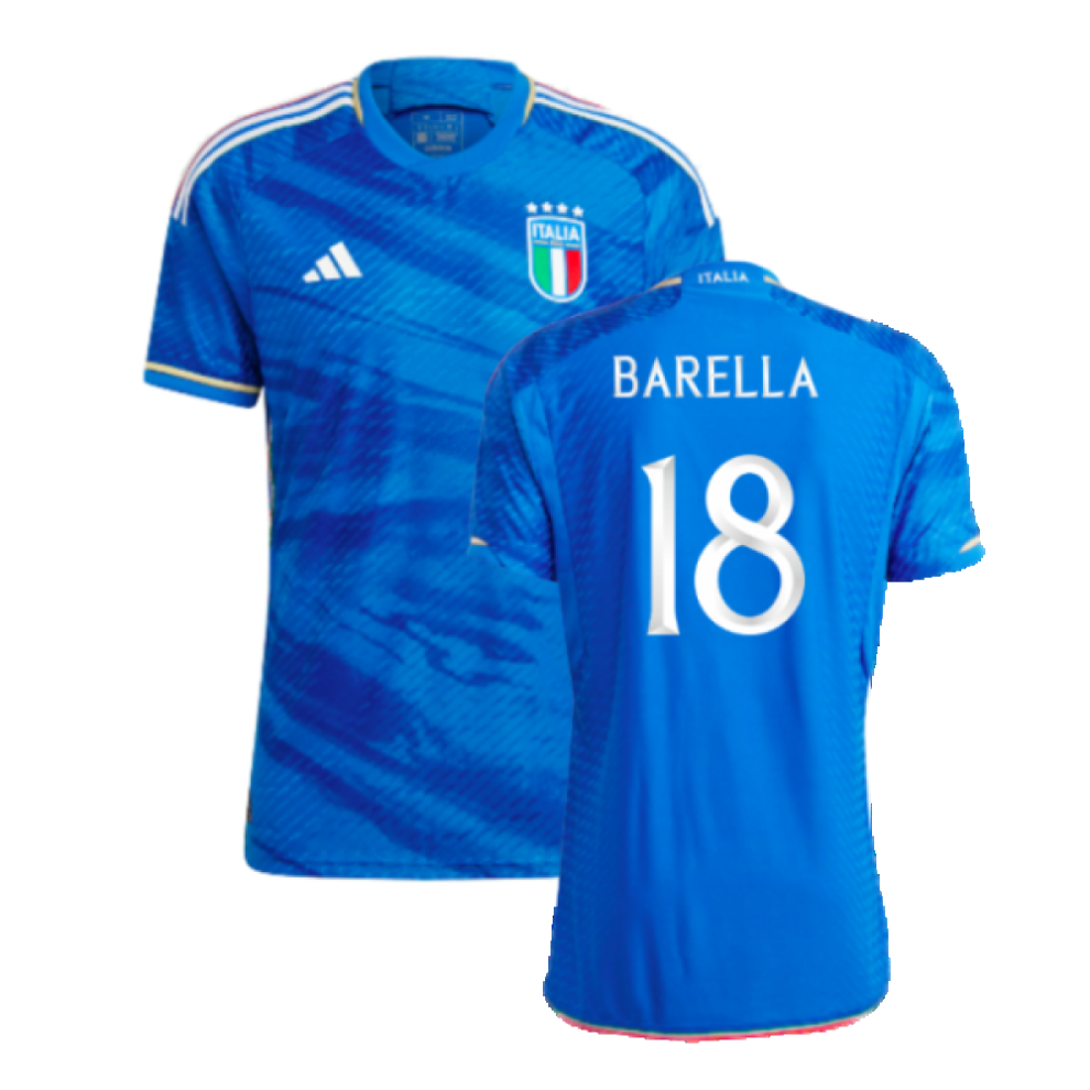 (XL) 2023-2024 Italy Authentic Home Shirt (BARELLA 18)