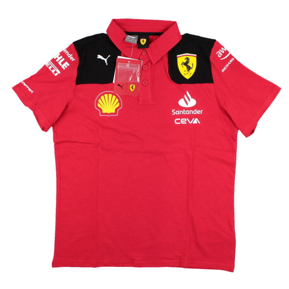 (MB) 2023 Ferrari Team Polo Shirt (Red) - Kids