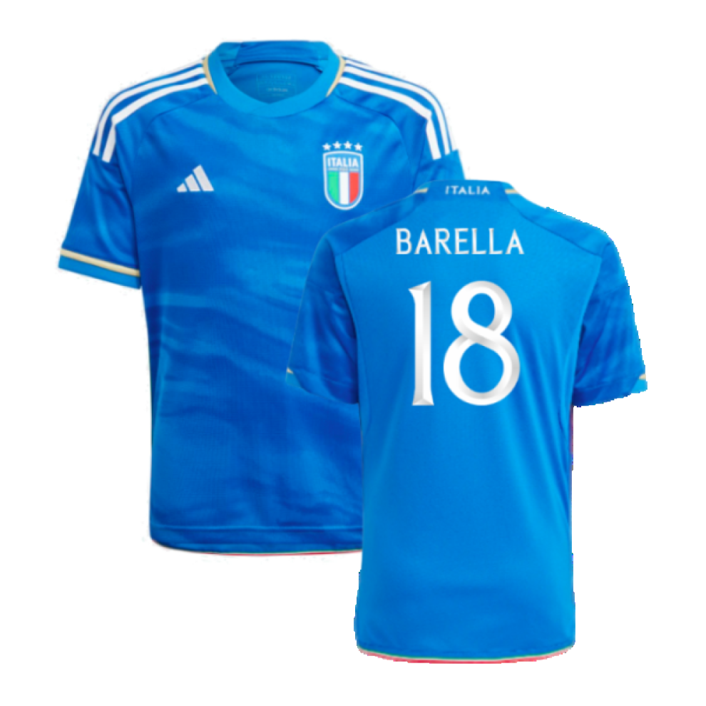 Adidas (Xxl) 2023-2024 Italy Home Shirt (Kids) (Barella 18)
