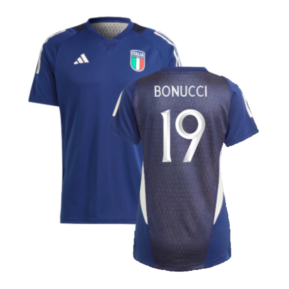 (XXL) 2023-2024 Italy Tiro Pro Jersey (Dark Blue) (BONUCCI 19)