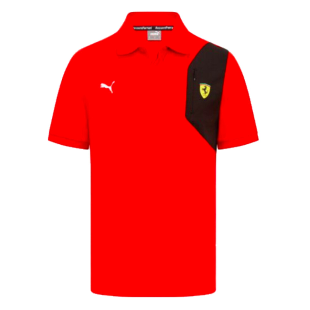 (M) 2023 Ferrari Fanwear Mens Classic Polo Shirt (Red)