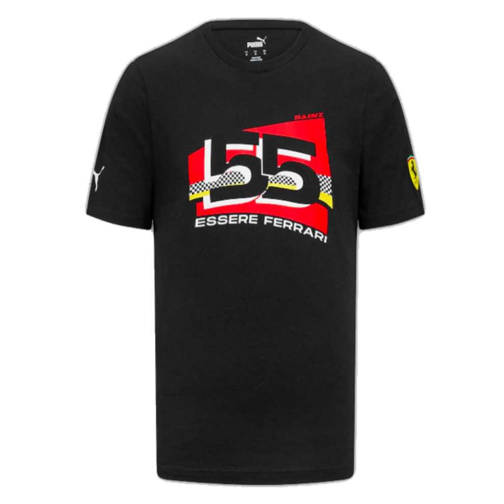 Puma (L) 2023 Ferrari Carlos Sainz #55 Driver T-Shirt (Black)