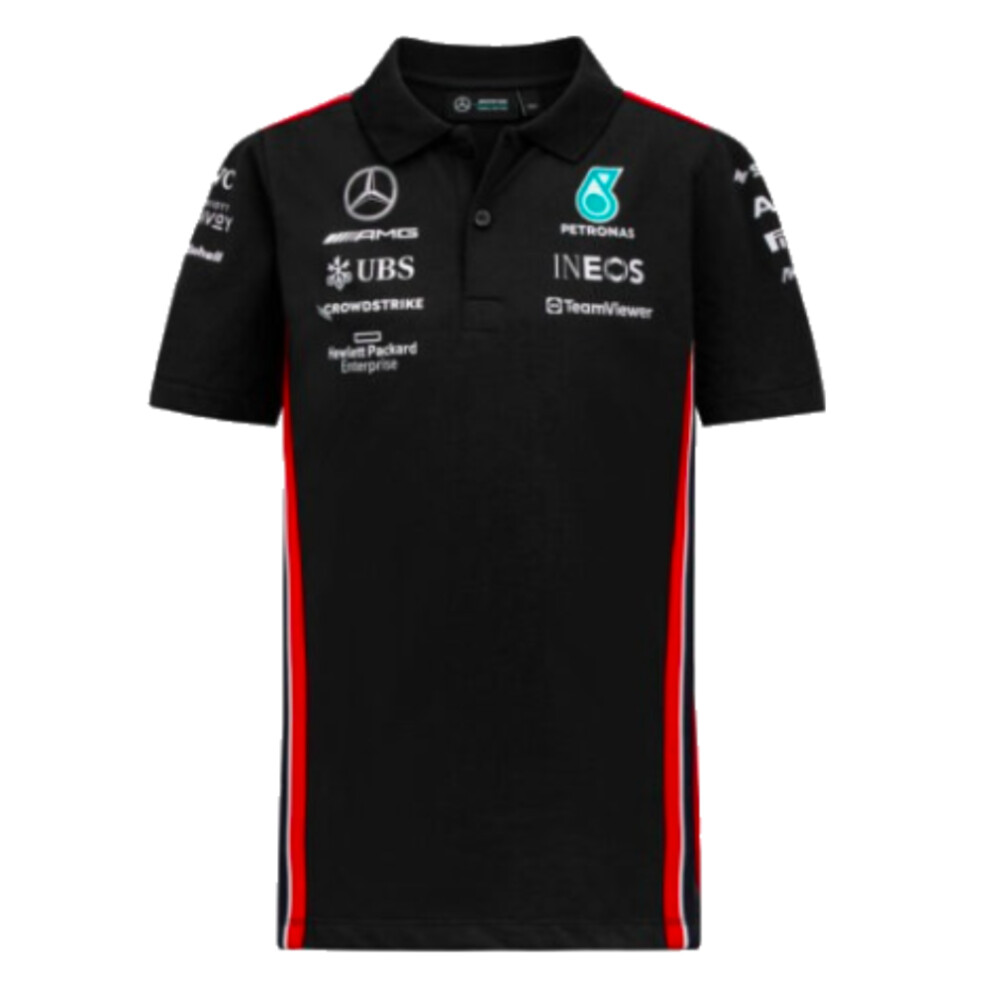 (LB) 2023 Mercedes-AMG Petronas Team Polo Shirt (Black) - Kids