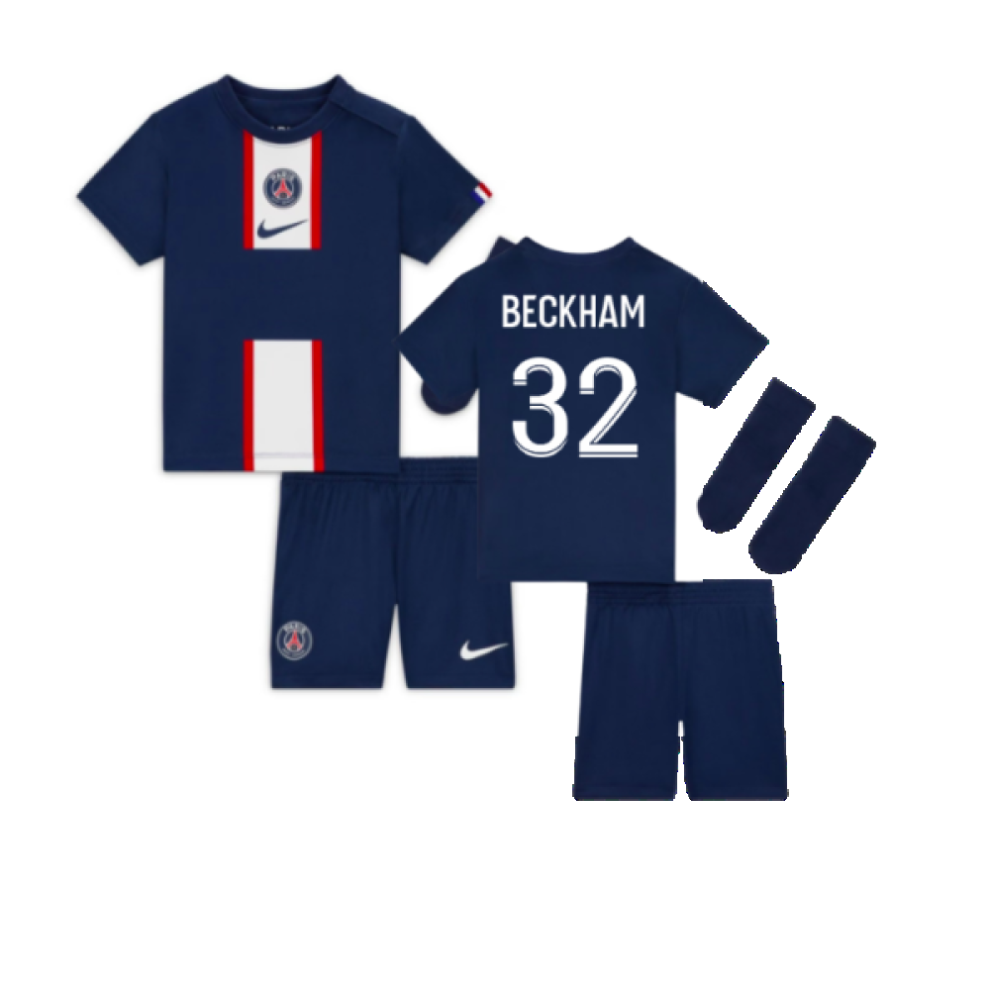 Nike (Xsb) 2022-2023 Psg Little Boys Home Kit (Beckham 32)