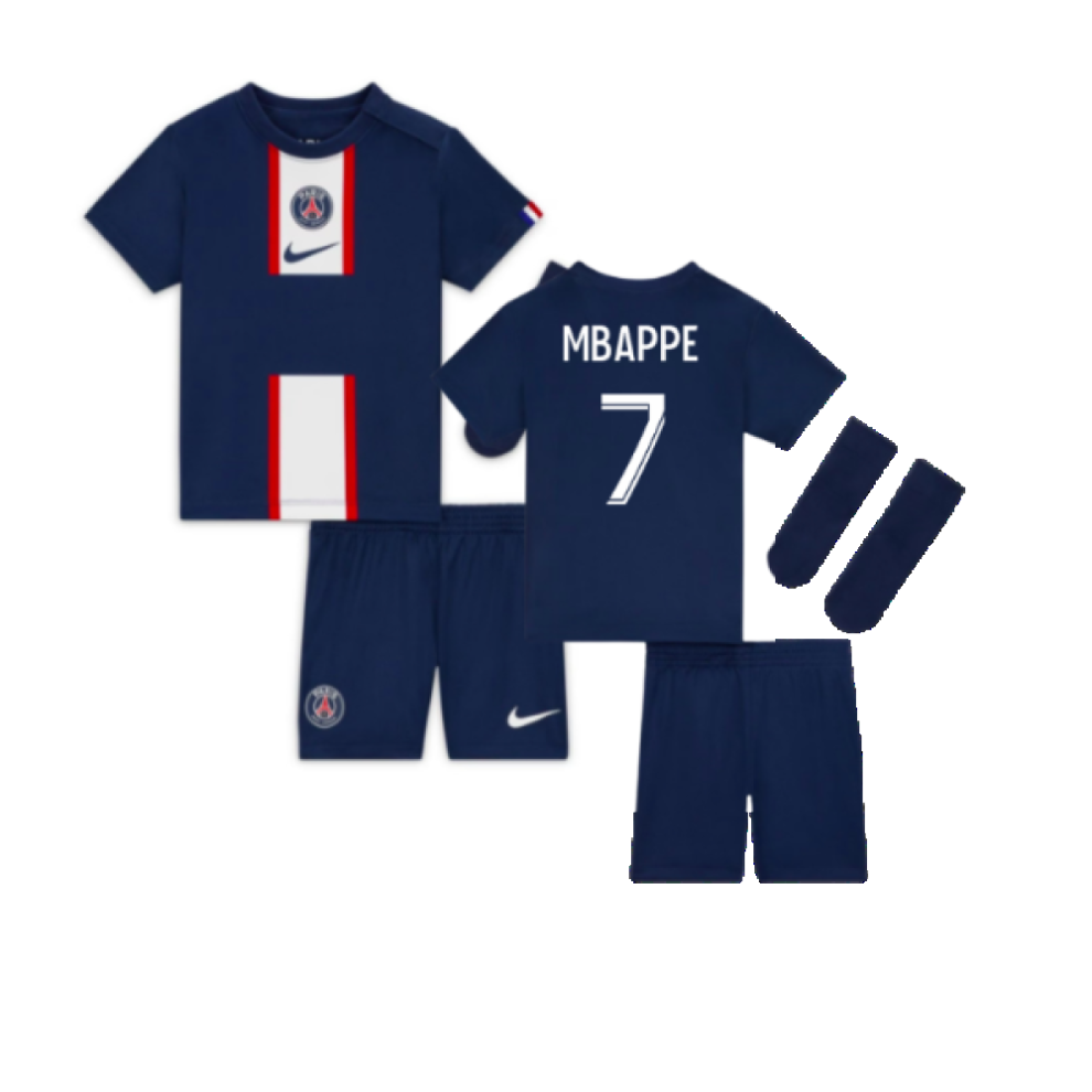 (XSB) 2022-2023 PSG Little Boys Home Kit (MBAPPE 7)