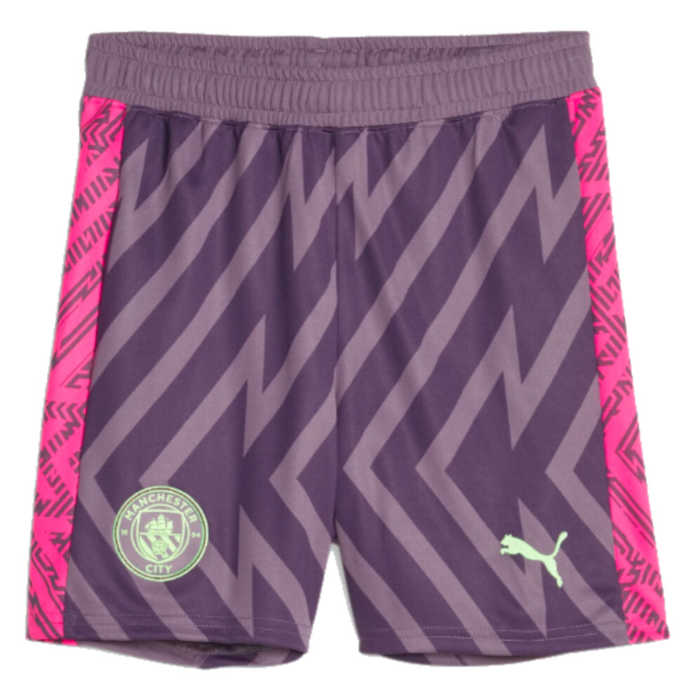 (MB) 2023-2024 Man City Goalkeeper Shorts (Purple Charcoal) - Kids