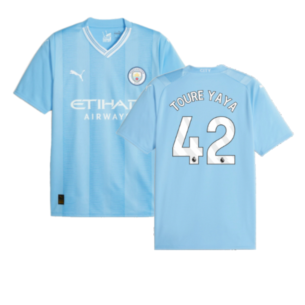 (XL) 2023-2024 Man City Home Shirt (TOURE YAYA 42)