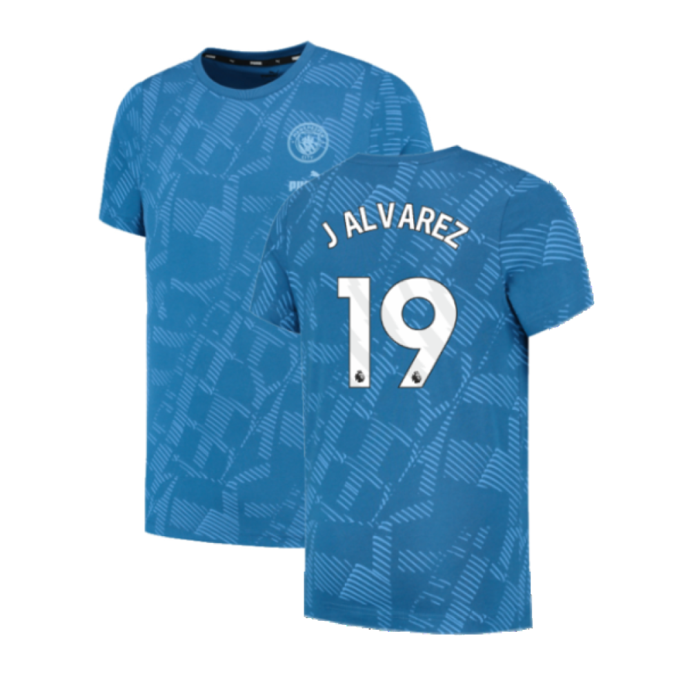 (3XL) 2023-2024 Man City FtblCore AOP Tee (Lake Blue) (J ALVAREZ 19)