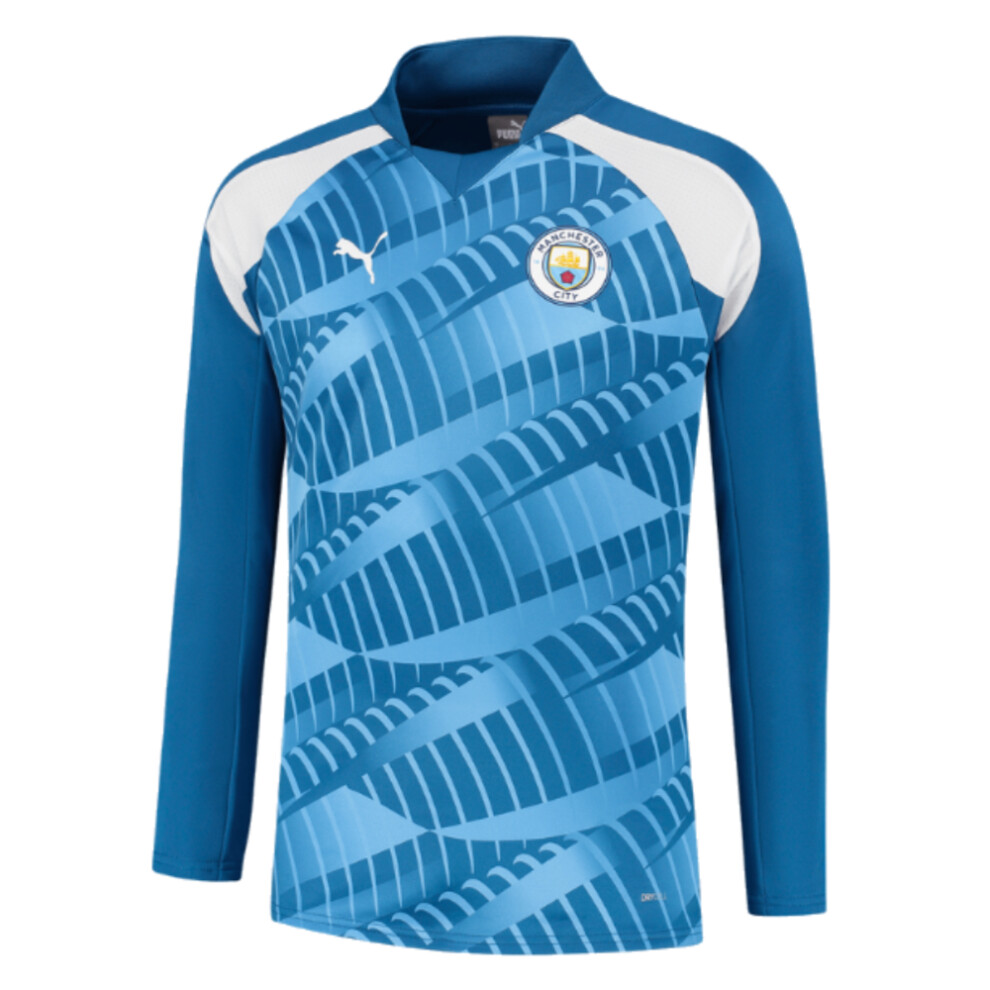 Puma (Xl) 2023-2024 Man City Pre-Match Ls Sweat Top (Lake ) Blue