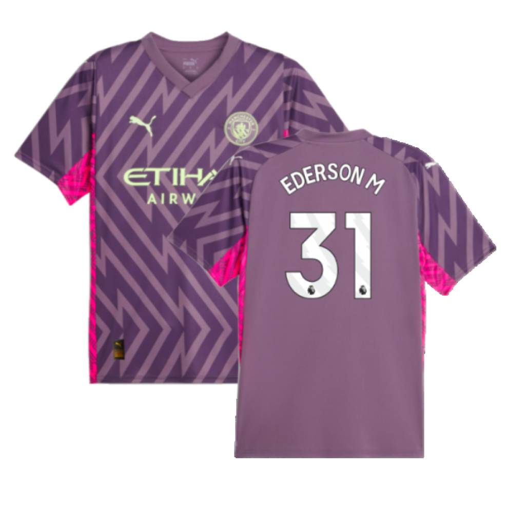 Puma (Xl) 2023-2024 Man City Goalkeeper Shirt (Purple Charcoal) (Ederson M 31)