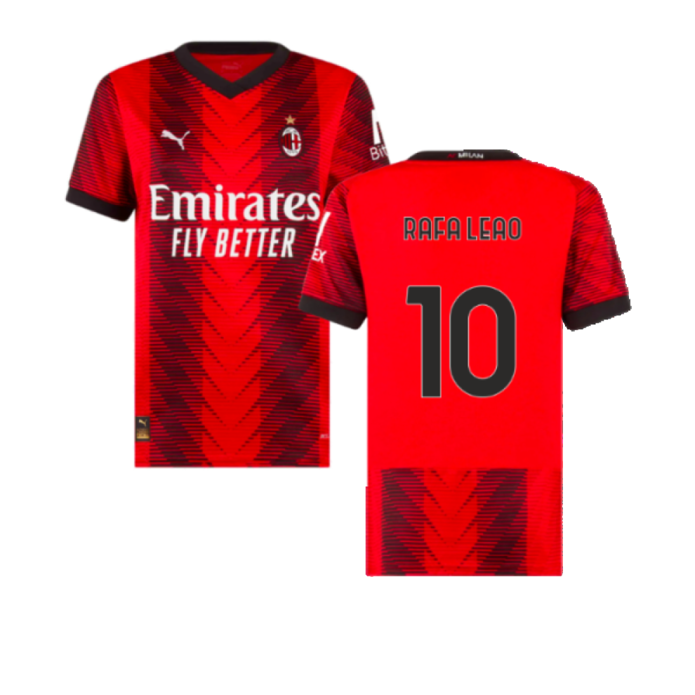 (M) 2023-2024 AC Milan Home Shirt (Ladies) (Rafa Leao 10)