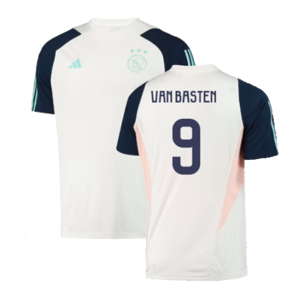 (S) 2023-2024 Ajax Training Jersey (White) (VAN BASTEN 9)