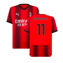 (M) 2023-2024 AC Milan Home Authentic Shirt (Ibrahimovic 11)
