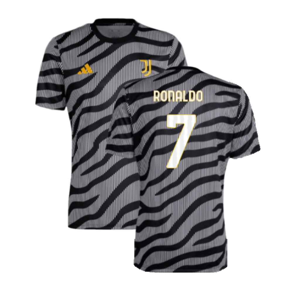 (S) 2023-2024 Juventus Pre-Match Shirt (Black) (RONALDO 7)