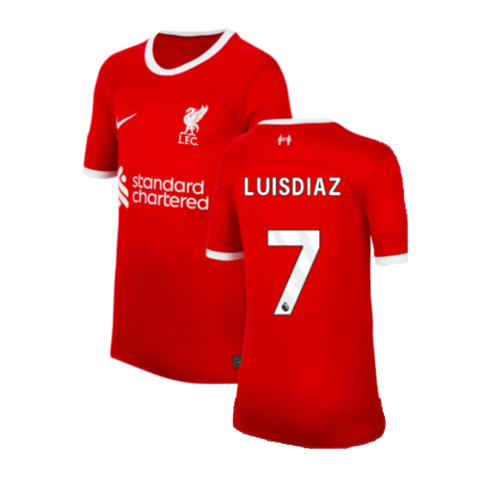 Nike (Xsb) 2023-2024 Liverpool Home Shirt (Kids) (Luis Diaz 7)