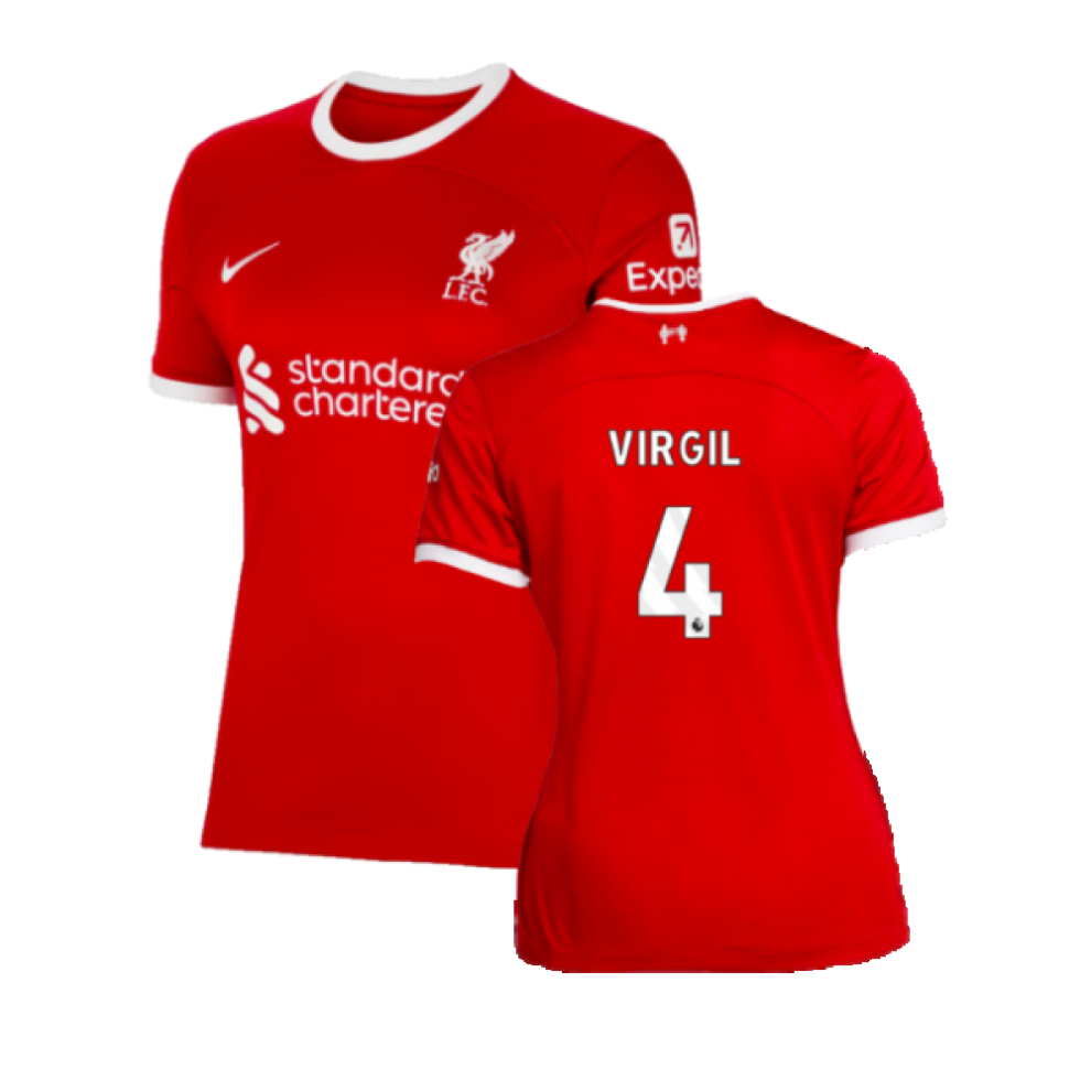 (XS) 2023-2024 Liverpool Home Shirt (Ladies) (Virgil 4)