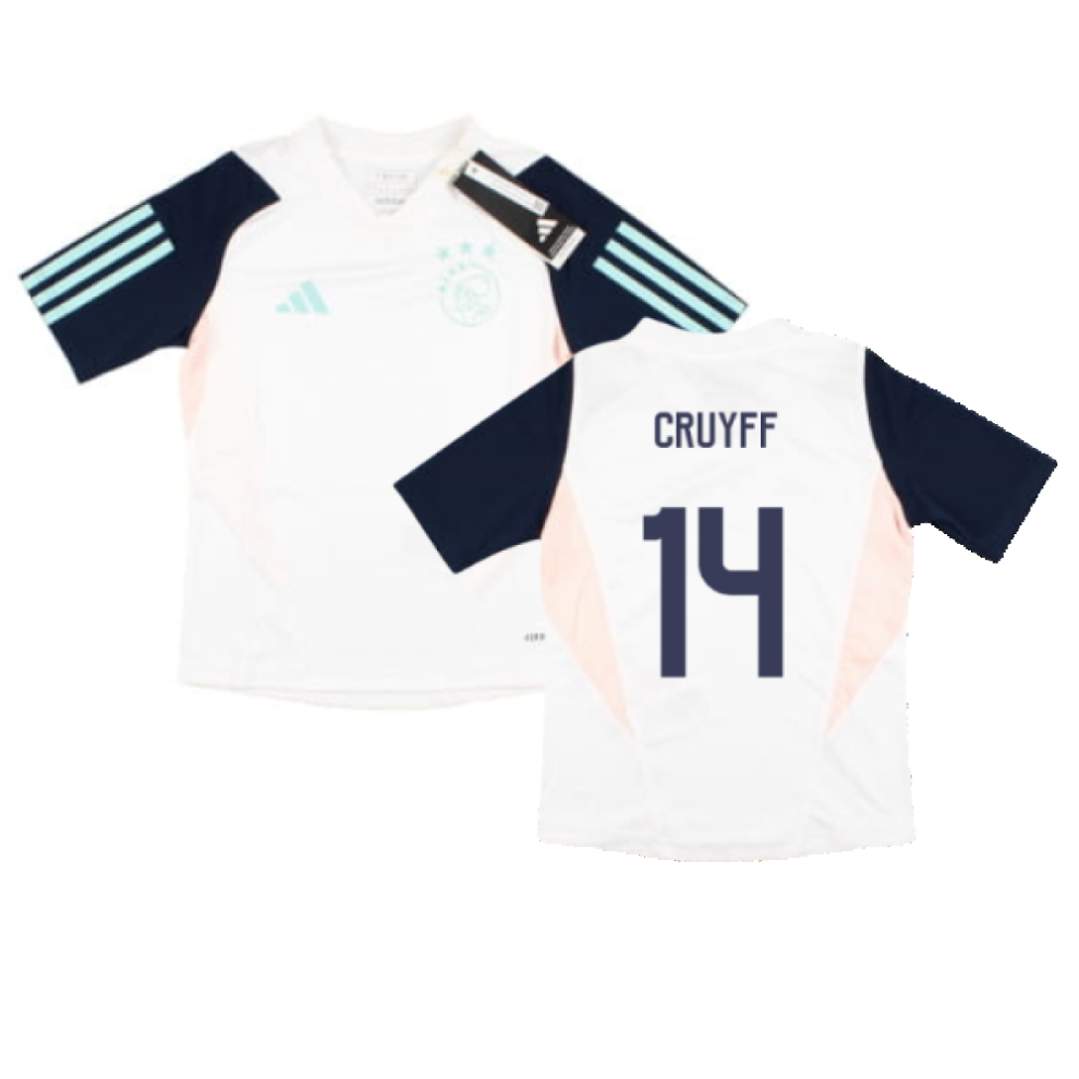 (XXL) 2023-2024 Ajax Training Jersey (White) - Kids (CRUYFF 14)