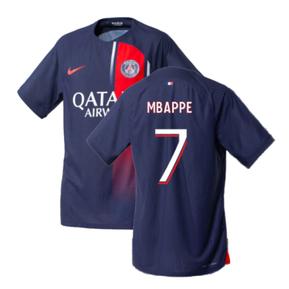 (XL) 2023-2024 PSG Home Match Authentic Shirt (Mbappe 7)