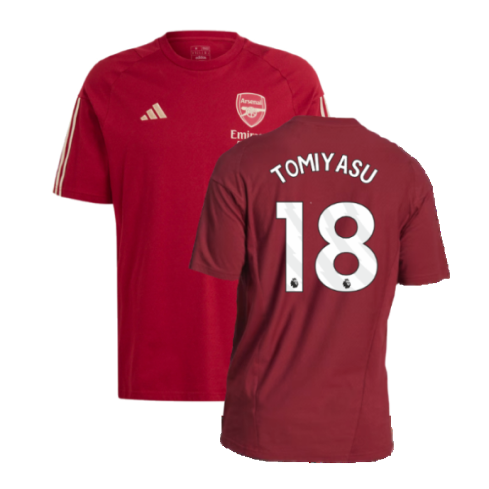 (XXL) 2023-2024 Arsenal Training Tee (Red) (Tomiyasu 18)