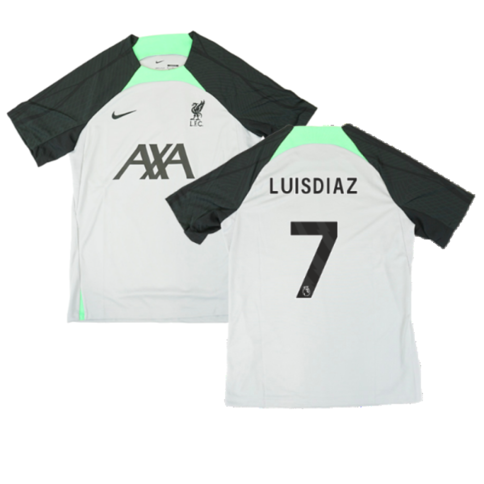 (L) 2023-2024 Liverpool Dri-Fit Strike Training Shirt (Grey) (Luis Diaz 7)