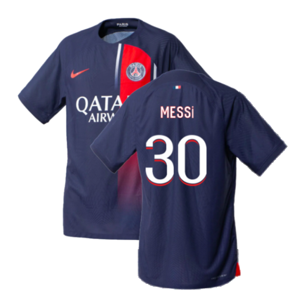 (XXL) 2023-2024 PSG Home Match Authentic Shirt (Messi 30)