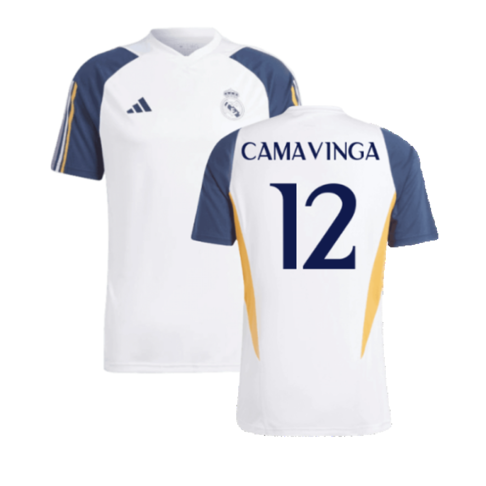 Adidas (Xxl) 2023-2024 Real Madrid Training Shirt (White) (Camavinga 12) White