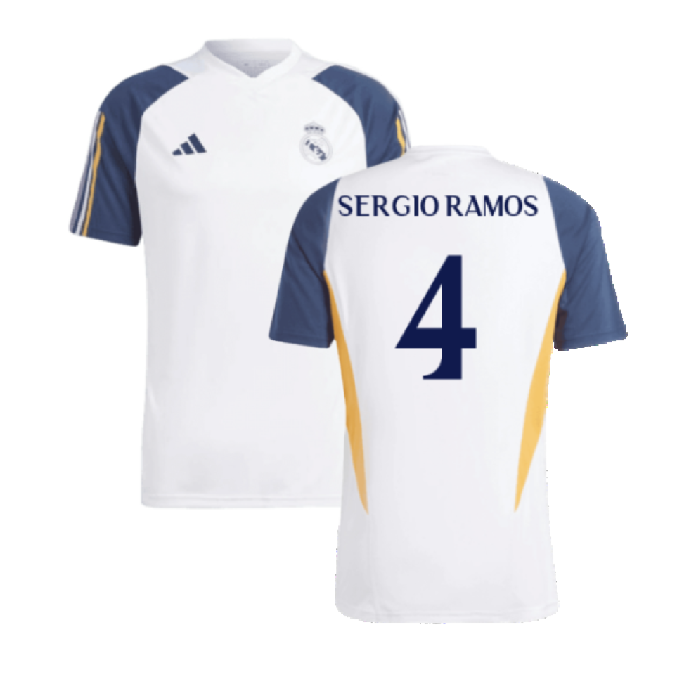 Adidas (Xxl) 2023-2024 Real Madrid Training Shirt (White) (Sergio Ramos 4)