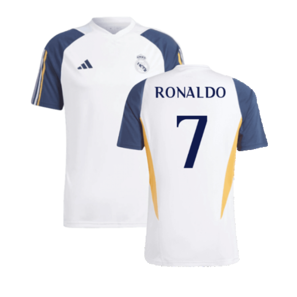 (XL) 2023-2024 Real Madrid Training Shirt (White) (Ronaldo 7)