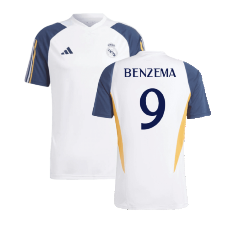 Adidas (Xxl) 2023-2024 Real Madrid Training Shirt (White) (Benzema 9) White