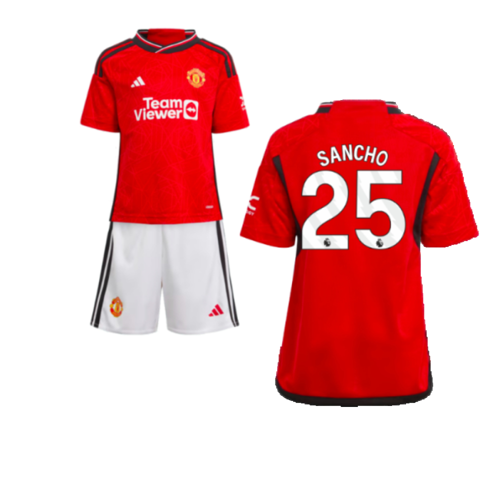 (2-3 Years) 2023-2024 Man Utd Home Mini Kit (Sancho 25)