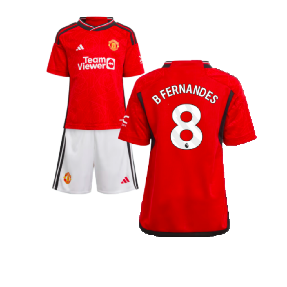 (2-3 Years) 2023-2024 Man Utd Home Mini Kit (B Fernandes 8)