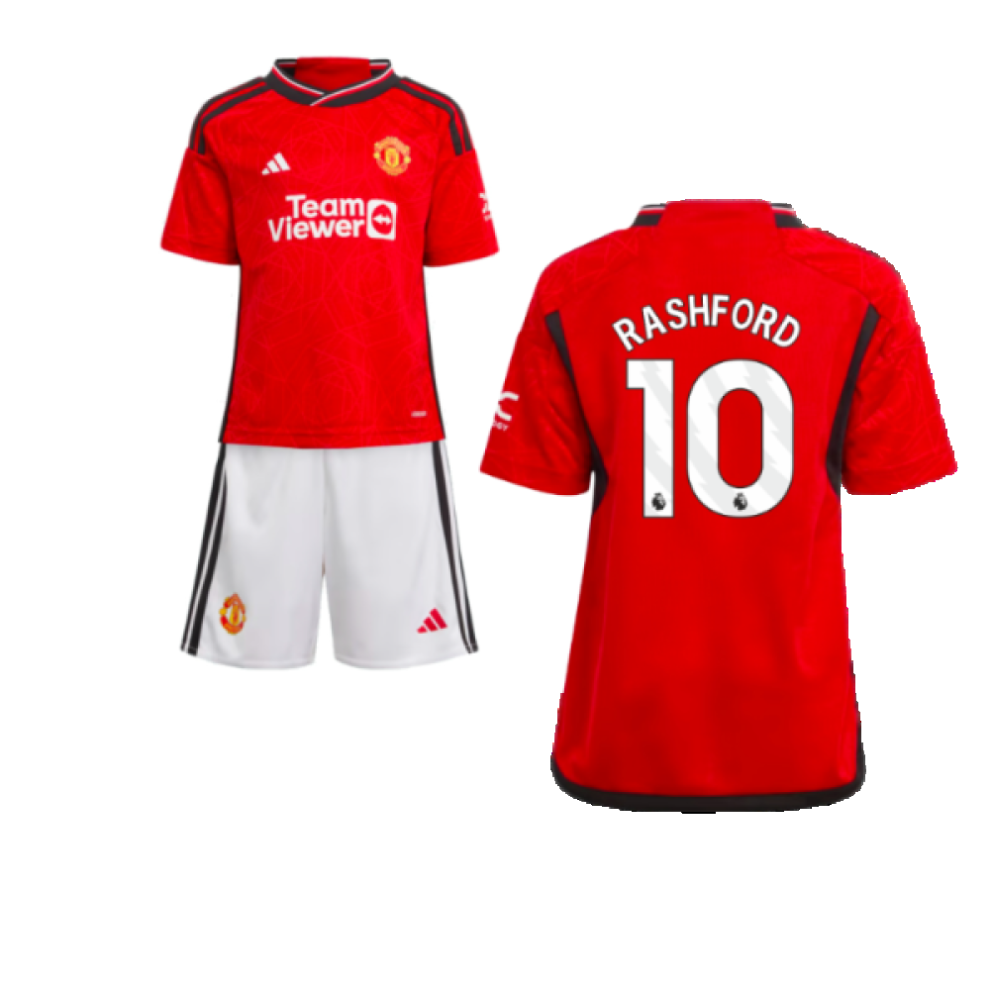 (3-4 Years) 2023-2024 Man Utd Home Mini Kit (Rashford 10)