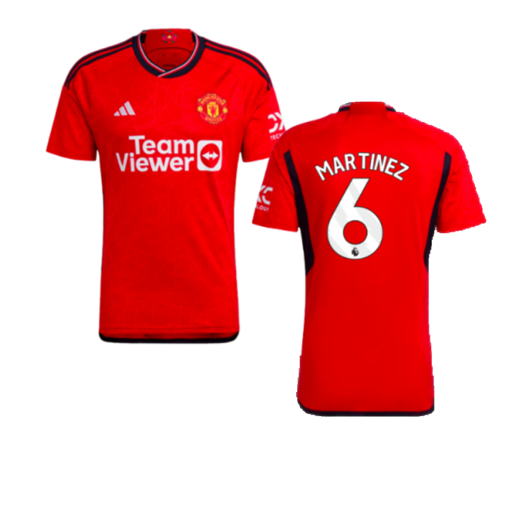 Adidas (L) 2023-2024 Man Utd Home Shirt (Martinez 6)