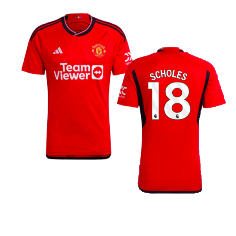 (S) 2023-2024 Man Utd Home Shirt (Scholes 18)